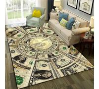 Dollar Euro Devise Billet De Banque Argent Tapis 3D Imprimé pour Salon Chambre Grand Tapis Doux Maison Enfants Chambre Mignon Tapis De Sol 120 X 160 Cm - Résistant Aux Taches, Polyester -48729750475