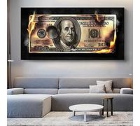 Dollar Moderne Art Toile Peinture Inspiration Affiches Et Gravures Créative 100 Dollars Image Salon Décoration Murale 40x85 cm Cadre Intérieur