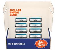 Dollar Shave Club Lot de 8 cartouches de rechange pour rasoir 6 lames Club Series | Lames en acier inoxydable avec une lame de tondeuse intégrée à l'arrière, conçues pour un rasage de près