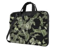 Dollar Sign Money Print Sac d'ordinateur portable fonctionnel mignon et léger pour divers ordinateurs portables, Noir , 14 inch
