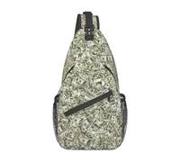 Dollars Money-13 Sac bandoulière Poitrine Motif Argent, Parfait pour Trekking, Sport, Mixte Adulte.
