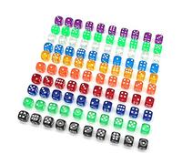 DollaTek 100 pièces 6 dés dégrossi Set 10 Couleurs différentes 16mm dés Acrylique