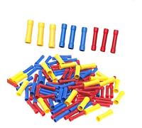 DollaTek 100pcs Assorti Isolé Raccord droit Butt Connector Connecteurs à bornes électriques à sertir