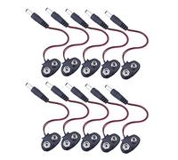 DollaTek 10Pcs 9V Batterie Connecteur Câble Clip avec 2.1 x 5.5 mm Mâle DC Alimentation Plug Type T pour Arduino