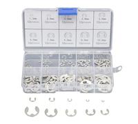 DollaTek 120Pcs 304 en acier inoxydable E-Clip Retaining Circlip Assortiment Kit 1.5mm à 10mm