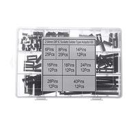 DollaTek 122 pièces DIP IC adaptateur de prise Type de soudure Kit de prise 6/8/14/16/18/24/28/40 broches