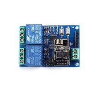 DollaTek 12V 2-canaux Module de relais WiFi intelligent sans fil 5 V/12 V ESP8266 Interrupteur de commande à distance pour application de téléphone domestique intelligent pour Arduino