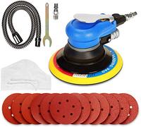 DollaTek 150 mm air comprimé aléatoire orbite ponceuse orbitale aléatoire machine de polissage ponçage air broyeur + 12 pcs disques de ponçage crochet et boucle papier de ponçage