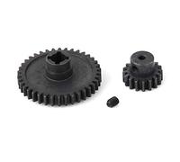 DollaTek 2-Pack engrenage principal différentiel métallique 42T et pignon moteur 27T pour WLtoys A959-B A969-B A979-B K929-B 1/18 voiture RC (noir)