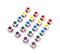 DollaTek 20PCS Dés Couleur à Points Dés Personnalisables dés à Six Faces 16 mm/Faire des Jeux de Classe Simples enseignerôles Couleurs primaires et Secondaires