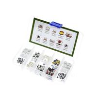 DollaTek 250PCS 10Value Boutons poussoirs tactiles Micro Momentary Tact Assortiment Kit + Boîte en Plastique