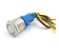 DollaTek 25mm Commutateur à bouton-poussoir momentané 12V DC Angel Eye LED Interrupteur rond en acier inoxydable avec pied à vis - Blanc