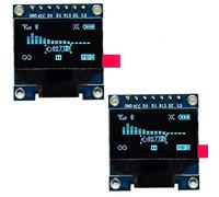 DollaTek 2Pcs 7Pin 0.96 Pouces écran OLED 12864 1306 Module écran série IIC pour Arduino - Police Bleue