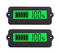 DollaTek 2Pcs Compteur de Batterie Vert Moniteur de capacité de rétroéclairage DC 8-63V Indicateur de Batterie numérique DC 12V 24V 36V 48V Indicateur de Batterie au Plomb et au Lithium-ION
