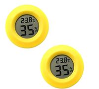 DollaTek 2Pcs Mini Numérique LCD Température Humidité Compteur Thermomètre Hygromètre Rond - Jaune