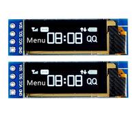 DollaTek 2Pcs Module d'affichage I2C OLED Pilote d'écran DC I2C OLED de 0,91 Pouce pour Arduino - Police Blanche
