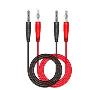 DollaTek 2Pcs P1041 4mm fiche Banane à fiche Banane multimètre câble de Test électronique rallonge de Test - Rouge + Noir
