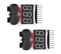DollaTek 2PCS RC Lipo batterie moniteur alarme testeur Checker basse tension alarme buzzer avec indicateur LED pour 1-8 S Lipo LiFe LiMn batterie Li-ion