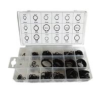 DollaTek 300Pcs 18 Tailles Noir Métal Automobile Circlip Snap Anneau C-Clip et Boîte Universel