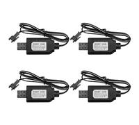 DollaTek 4PCS Câble de Chargeur USB 7.2V Chargeur de Batterie RC avec Port SM pour Voiture RC SCX24 Splatter Ball Gun FPV Drone Quadcopter Crawler