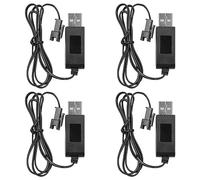 DollaTek 4PCS Câble de Chargeur USB pour Chargeur de Batterie au Lithium 3.7V Portable avec indicateur LED pour Voiture RC Enfant Jouet Voiture Batterie de Rechange