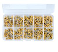 DollaTek 500PCS 10 Valeurs 0.1uF à 10uF (104~106 chacun 50pcs) Multicouleur monolithique Ceramic Capacitor Assortiment Kit + Boîte en Plastique