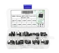 DollaTek 50PCS 10Value LM317T-L7824 Régulateur de Tension Transistor Assortiment Set Box Kit 3Pin Terminal T0-220 Transistors pour réparation de Bricolage