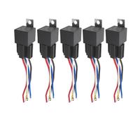 DollaTek 5pcs JD1914 Relais de Voiture de 12V 40A avec Le Relais SPDT de goupille de sockets 5 de Harnais avec des Fils étiquetés par Couleur pour Le Camion Automobile de Moto Bateau