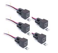 DollaTek 5pcs JD2914 Relais de Voiture de 24V 40A avec Le Relais SPDT de goupille de sockets 5 de Harnais avec des Fils étiquetés par Couleur pour Le Camion Automobile de Moto Bateau