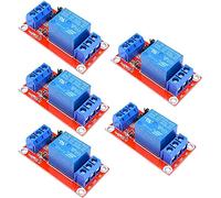DollaTek 5Pcs Module de Relais à 1 Voie 5V avec optocoupleur Carte d'extension de Relais à 1 Voie Déclenchement Haut et Bas avec Voyant d'avertissement à LED (CC 0-5V)