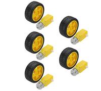 DollaTek 5Pcs Roue en Plastique de Pneu de Robot de Voiture futée avec Le Moteur de Vitesse de CC 3-6V pour Arduino