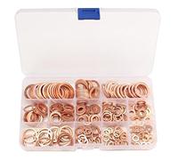 DollaTek 8 Tailles Rondelles en cuivre massif Ensemble de soupape Ensemble de lave-glace Boîte en plastique Accessoires matériels professionnels - 280PCs