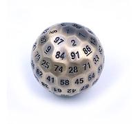 DollaTek Dés polyédriques en métal 100 côtés 50 mm utilisés pour Le Jeu de dés Dungeon and Dragon DND - Bronze