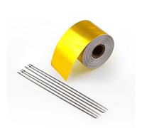 DollaTek Design Engineering Feuille d'or Haute température réfléchissant la Chaleur adhésive Rouleau Soutenu Bandes de Papier d'aluminium 10 M