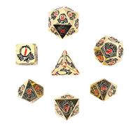 DollaTek Dragon Pattern DND Metal Dice Set Utilisé pour Dungeon and Dragon DND Dice Game (avec Sac Noir) - Or