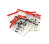 DollaTek Ensemble de 100 pièces 8 Values Rectifier Diodes Bag Assortment Kit pour Arduino (25 x 1N4148, 25 x 1N4007, 10 x 1N5819, 10 x 1N5399, 10 x FR107, 10 x FR207, 5 x 1N5408, 5 x 1N5822)
