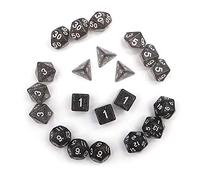 DollaTek Glitter Point dé polyédrique Set de Jeux de Table dés 3 Sets dés 3 x 7 (21 pièces) Die série D20 D12 D10 D8 D6 D4 DND RPG MTG Double Couleurs Une Seule pièce (Noir)
