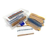 DollaTek Kit de résistance 1280 pièces 64 valeurs, 1 Ohm-10 M Ohm 1/4 W assortiment de résistances à film métallique avec boîte de rangement pour projets de bricolage