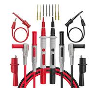 DollaTek Le kit de Cordons de Mesure multimètre Comprend des Pinces Crocodiles de sécurité Fiche Banane pour Tester Le câble du Crochet