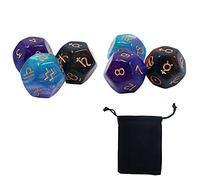 DollaTek Lot de 2 dés multicolores en résine à 12 faces, astrologie, tarot, constellation, divination #1