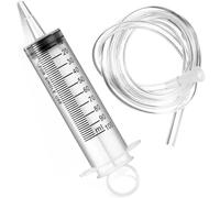 DollaTek Lot de 2 seringues de 100 ml avec tube en plastique de 1.3 m pour l'aspiration d'huile fluide, les nutriments, la mesure d'arrosage, les expériences industrielles
