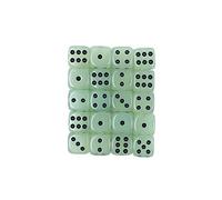 DollaTek Lot de 20 dés D6 6 faces 14 mm phosphorescents avec sac noir pour jeux de dés ou enseignement des mathématiques
