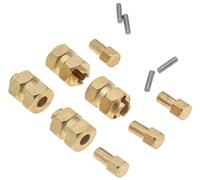 DollaTek Lot de 4 moyeux de roue hexagonaux en laiton de 7 mm pour voitures télécommandées SCX24