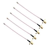 DollaTek Lot de 5 câbles adaptateurs à double bride RG178 IPX vers SMA, vis extérieure et trou intérieur, 10 cm