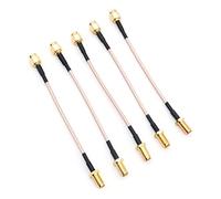 DollaTek Lot de 5 connecteurs coaxiaux SMA RG178 pour antenne WiFi - Câble FPV à faible perte mâle vers femelle 10 cm