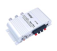 DollaTek LP-808 12V Mini Amplificateur HiFi Filaire Portable avec Alimentation 3A pour téléphone de Voiture à Domicile - Argent