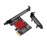 DollaTek PCI-E 1X GEN3 vers Sata3.0 Carte d'extension Pleine Vitesse Adaptateur 2 Ports 6G Expansion Disque Dur IPFS avec Support à Profil Bas