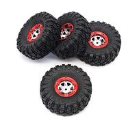 DollaTek RC Pneus de voiture, pneus de roue 4 pièces pneus en caoutchouc 6 trous avec moyeux pour voiture tout-terrain sur chenilles RC à l'échelle 1/10