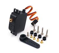 DollaTek Servo en métal de voiture RC à trois fils, servo en métal avec accessoires d'installation compatibles avec les voitures RC Wltoys 12428 12423