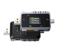 DollaTek Testeur 2 en 1 Type-C/USB Voltmètre numérique Chargeur mobile Mesure du courant et voltmètre Détection de charge rapide Ampèremètre Tension Courant Mètre